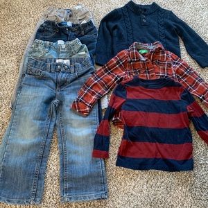 Boys 4T old navy jeans and long sleeve tops